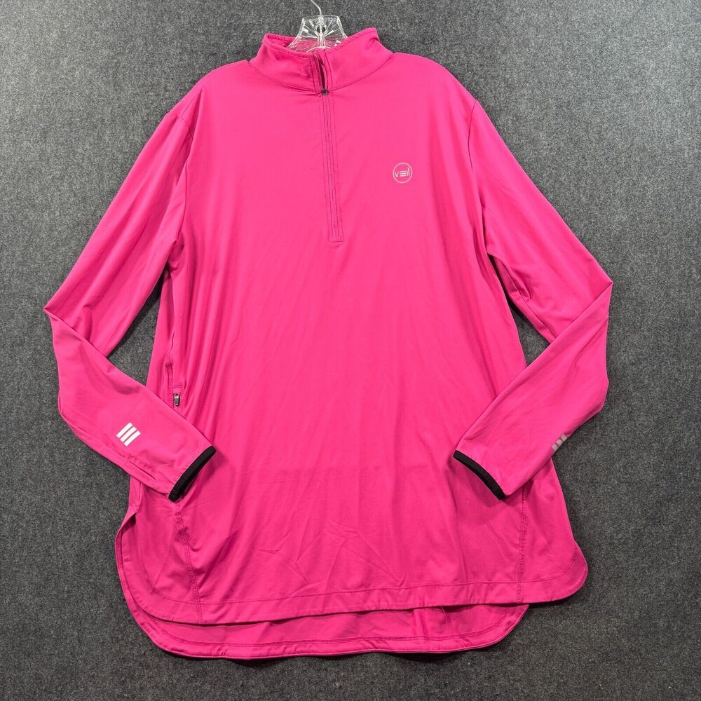 Veil Spark Tunic Women's Extra Large Hot Pink ¼ Zip Pullover Stretch Athletic